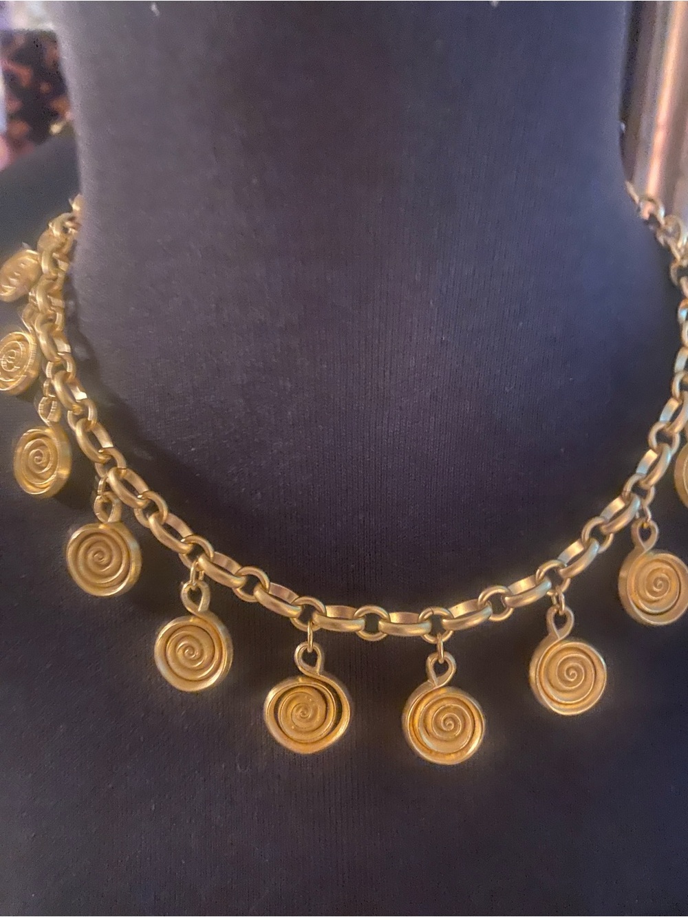 Museum of Modern Art 24k Gold Plated Spiral Charm Necklace